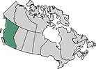 A map of Canada with the province of British Columbia highlighted