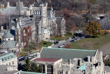 An aerial view of the University of Toronto in Toronto, Ontario, Canada